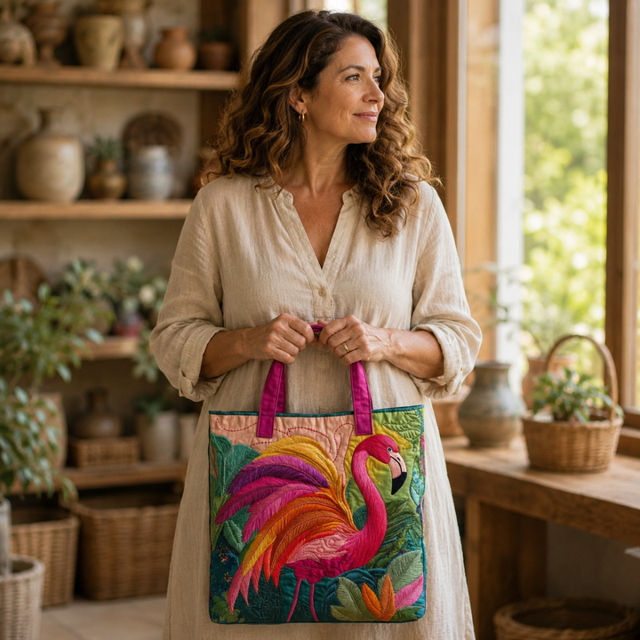 Handmade Flamenco Bag with Rainbow