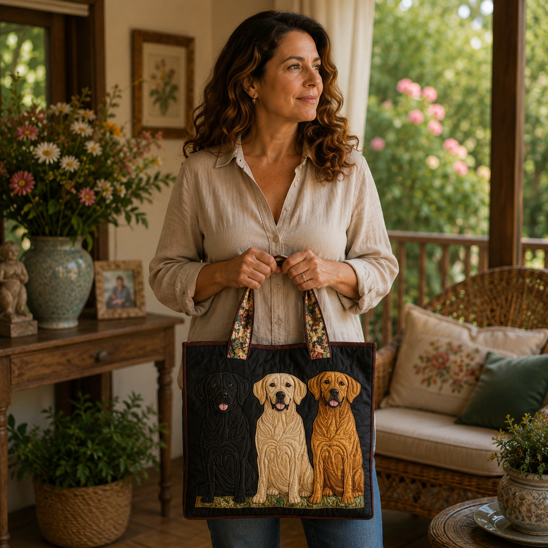 Handmade Bag with Three Labradors