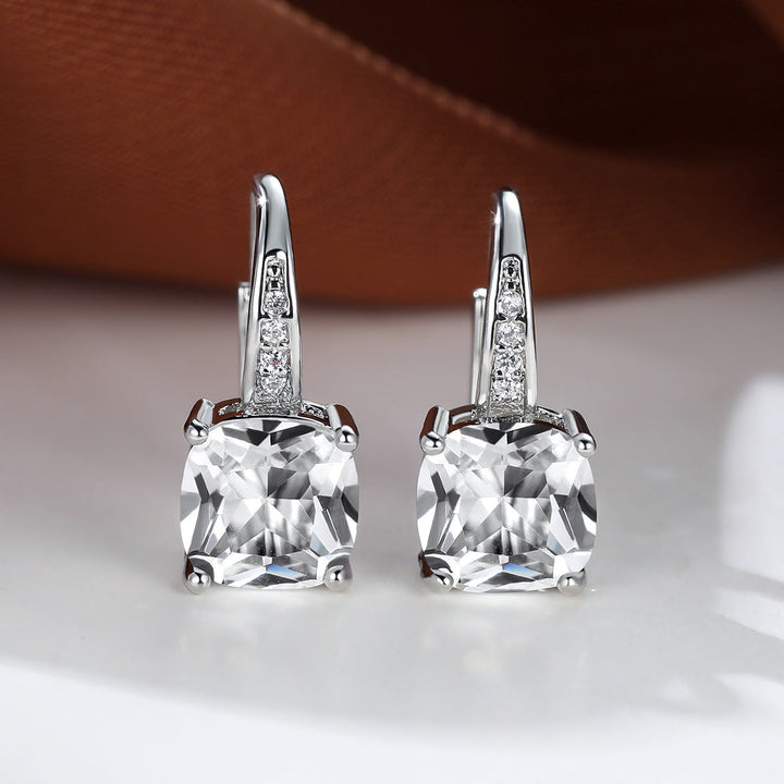 Ring Earrings with Hidden Stone | Gold