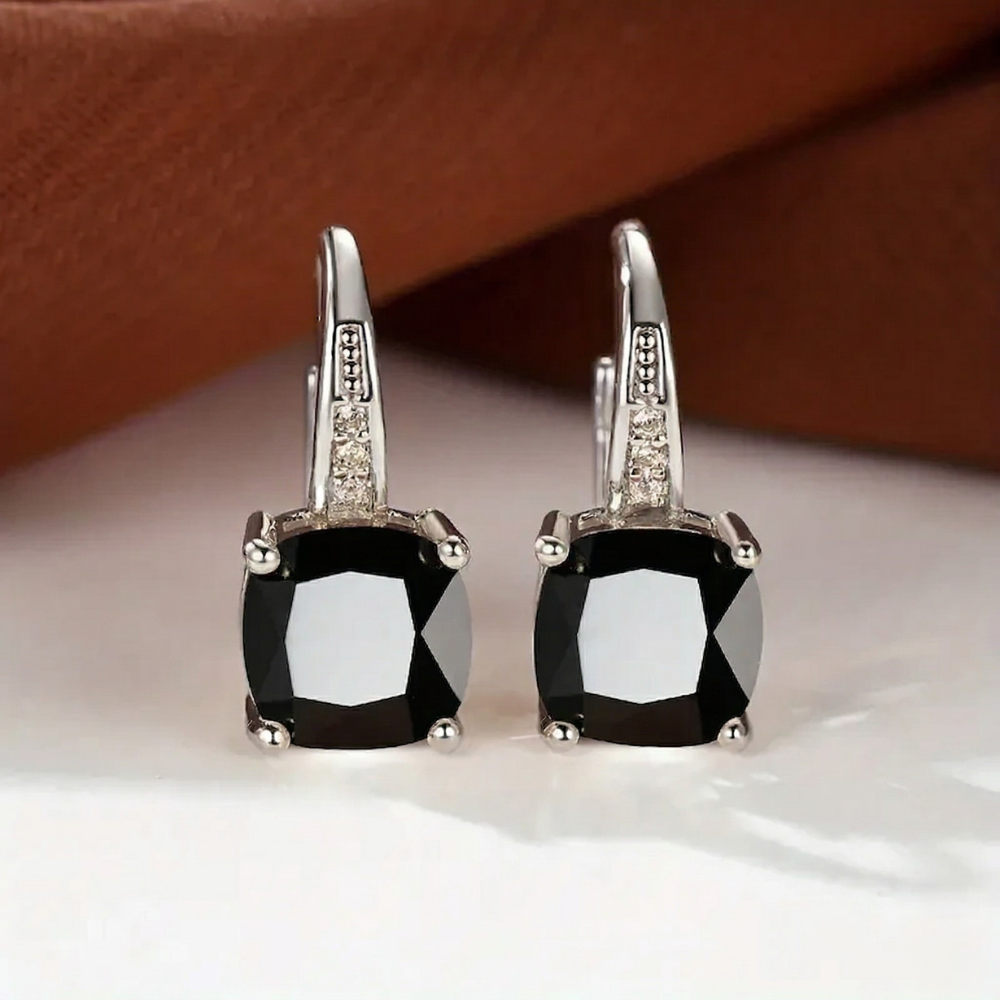Ring Earrings with Hidden Stone | Gold