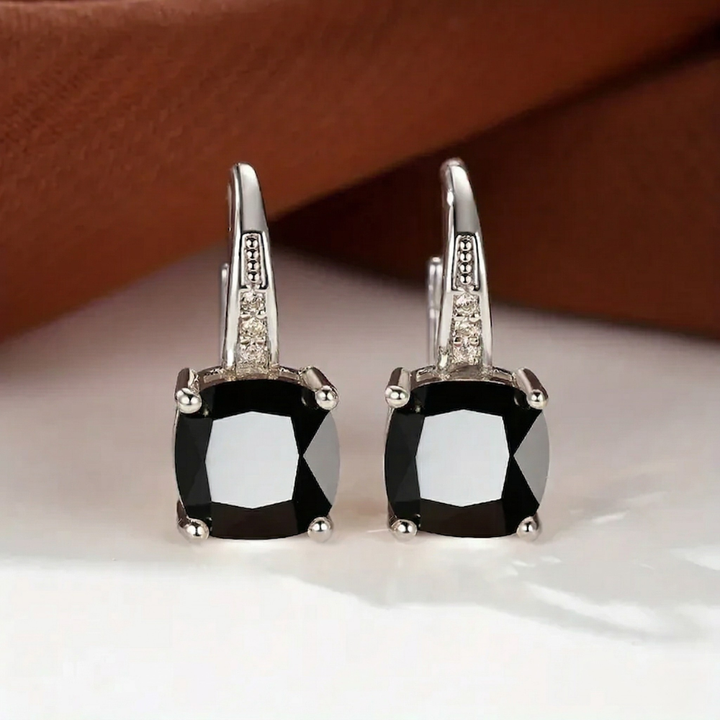 Ring Earrings with Hidden Stone | Gold