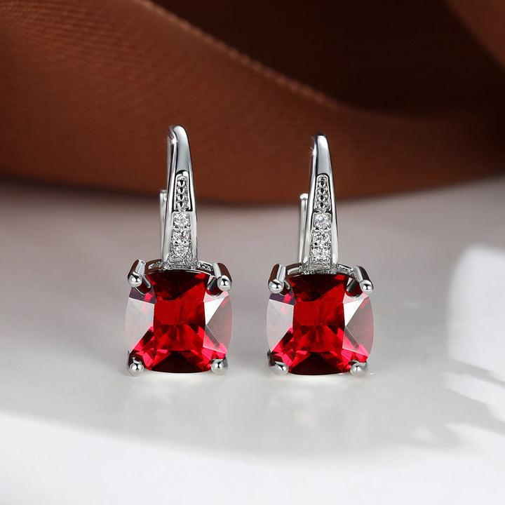 Ring Earrings with Hidden Stone | Gold