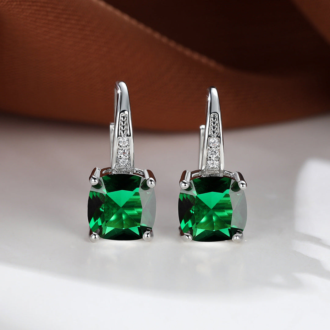 Ring Earrings with Hidden Stone | Gold