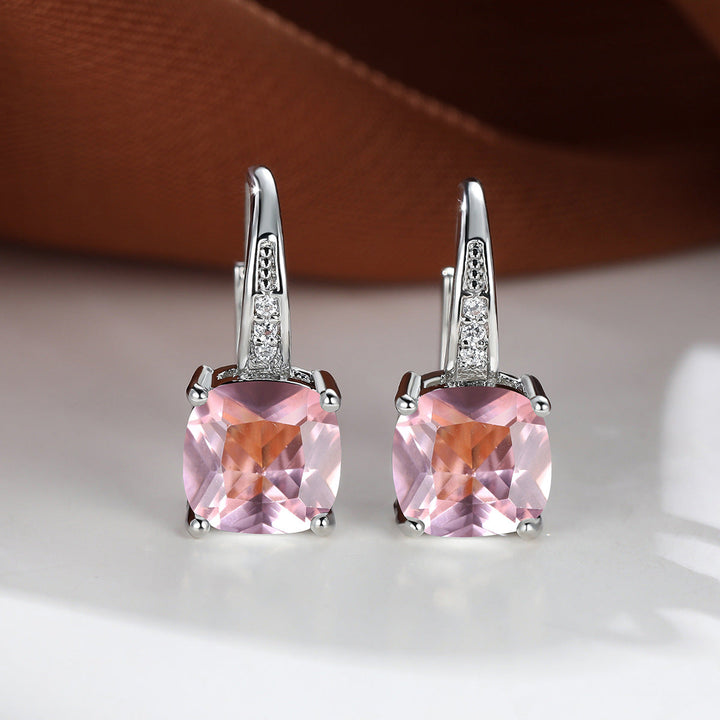 Ring Earrings with Hidden Stone | Gold