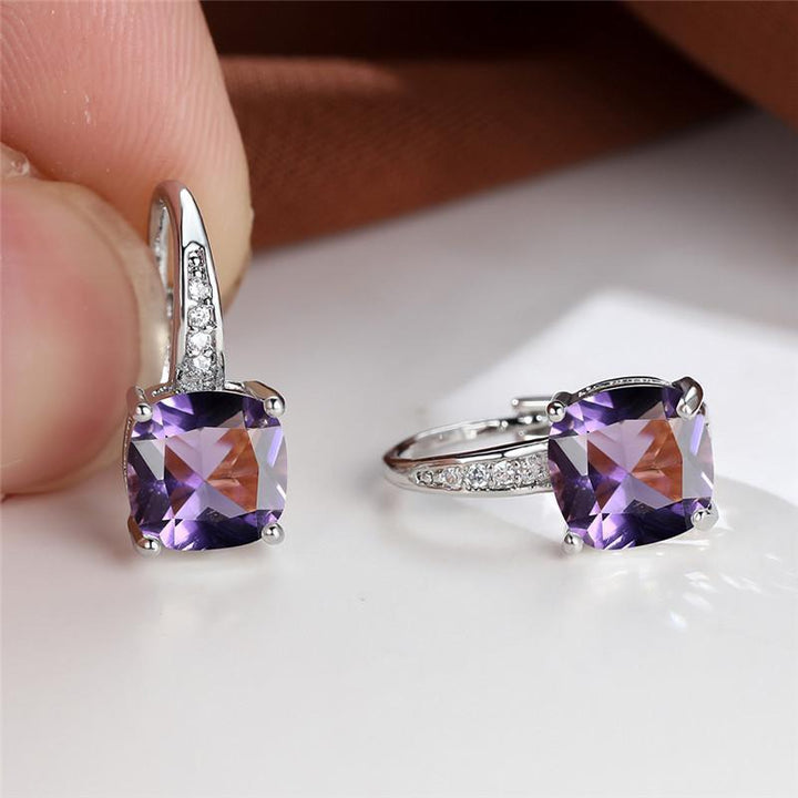 Ring Earrings with Hidden Stone | Gold