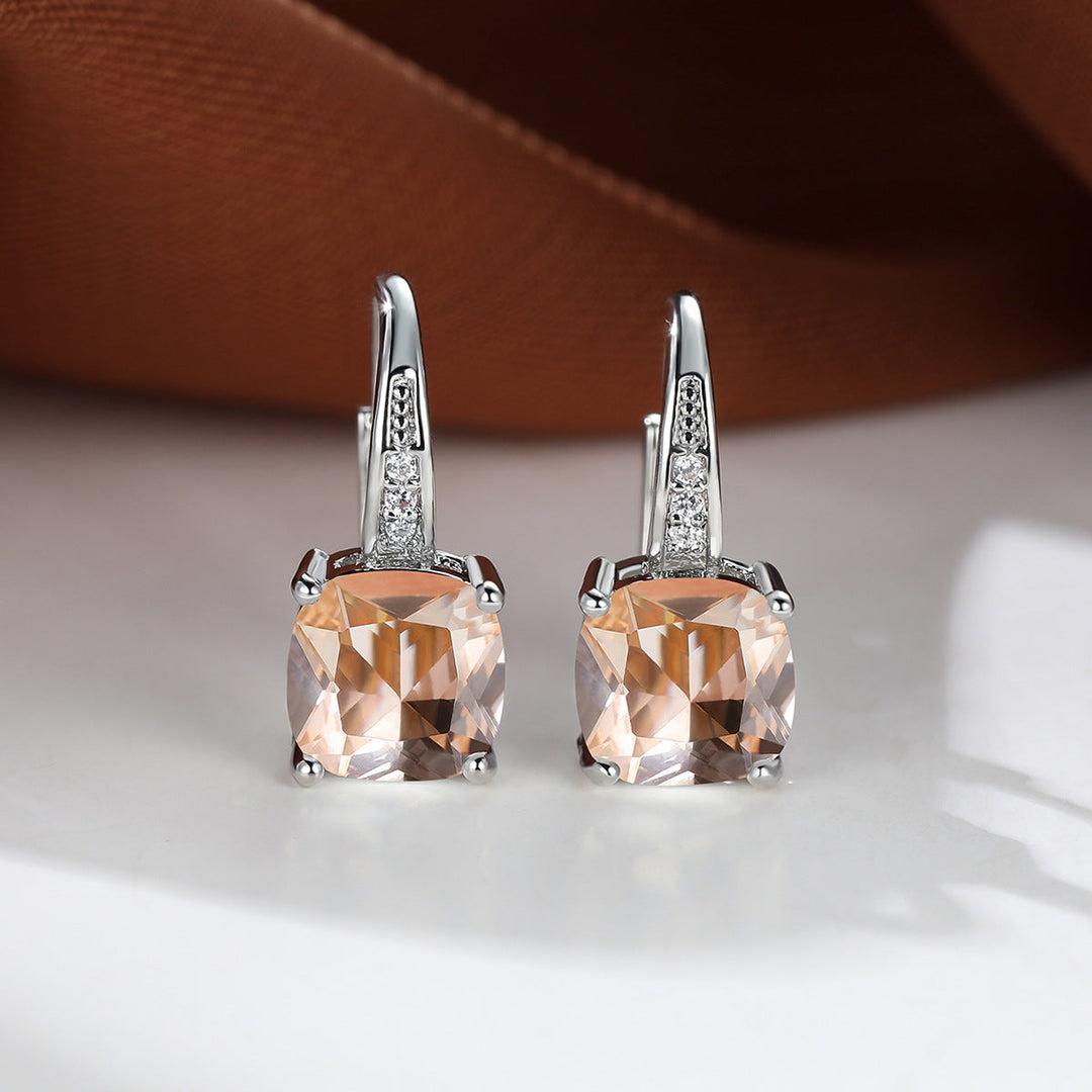 Ring Earrings with Hidden Stone | Gold