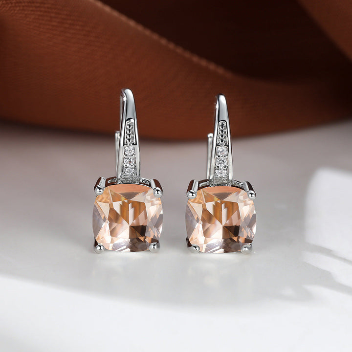 Ring Earrings with Hidden Stone | Gold