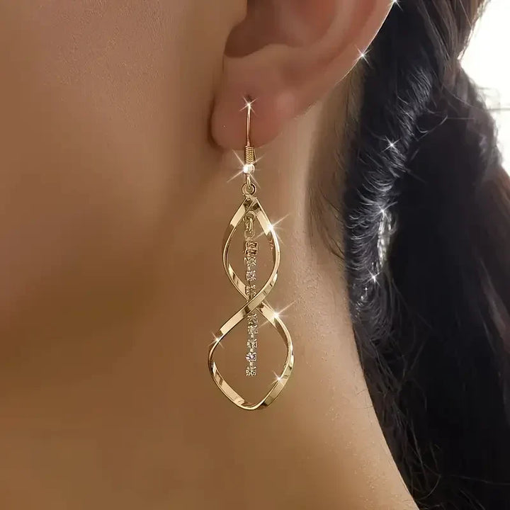 Gold Spiral Sunray Earrings