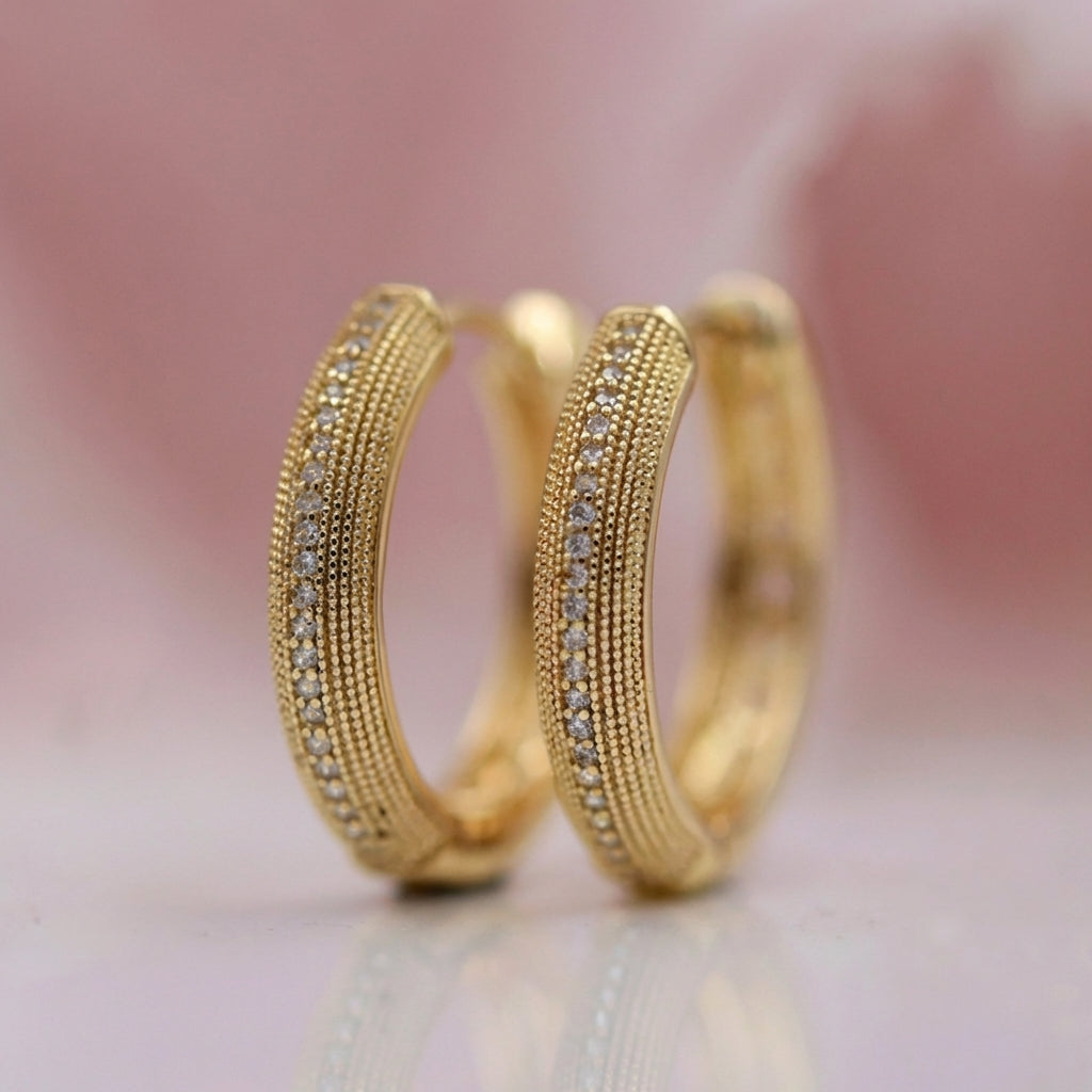 Vintage gold earrings with an elegant design