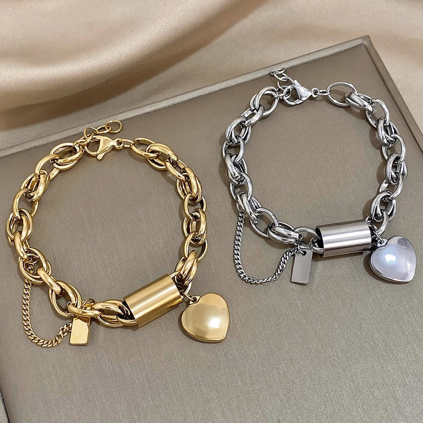Thick Gold Chain Bracelet Comforting