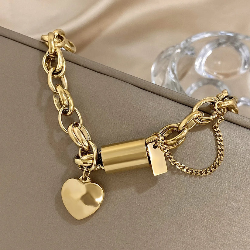 Thick Gold Chain Bracelet Comforting