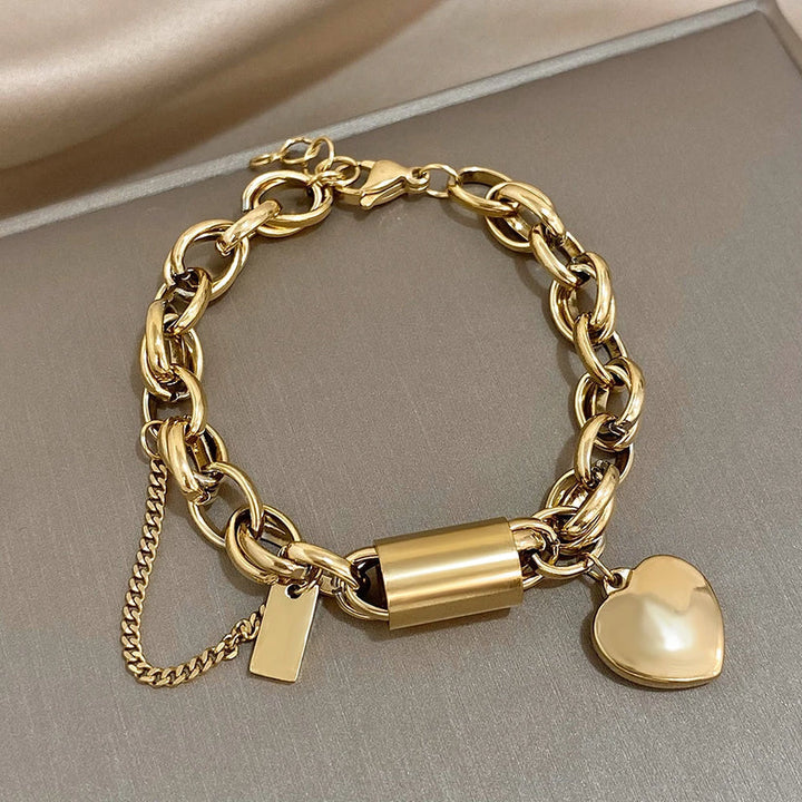 Thick Gold Chain Bracelet Comforting