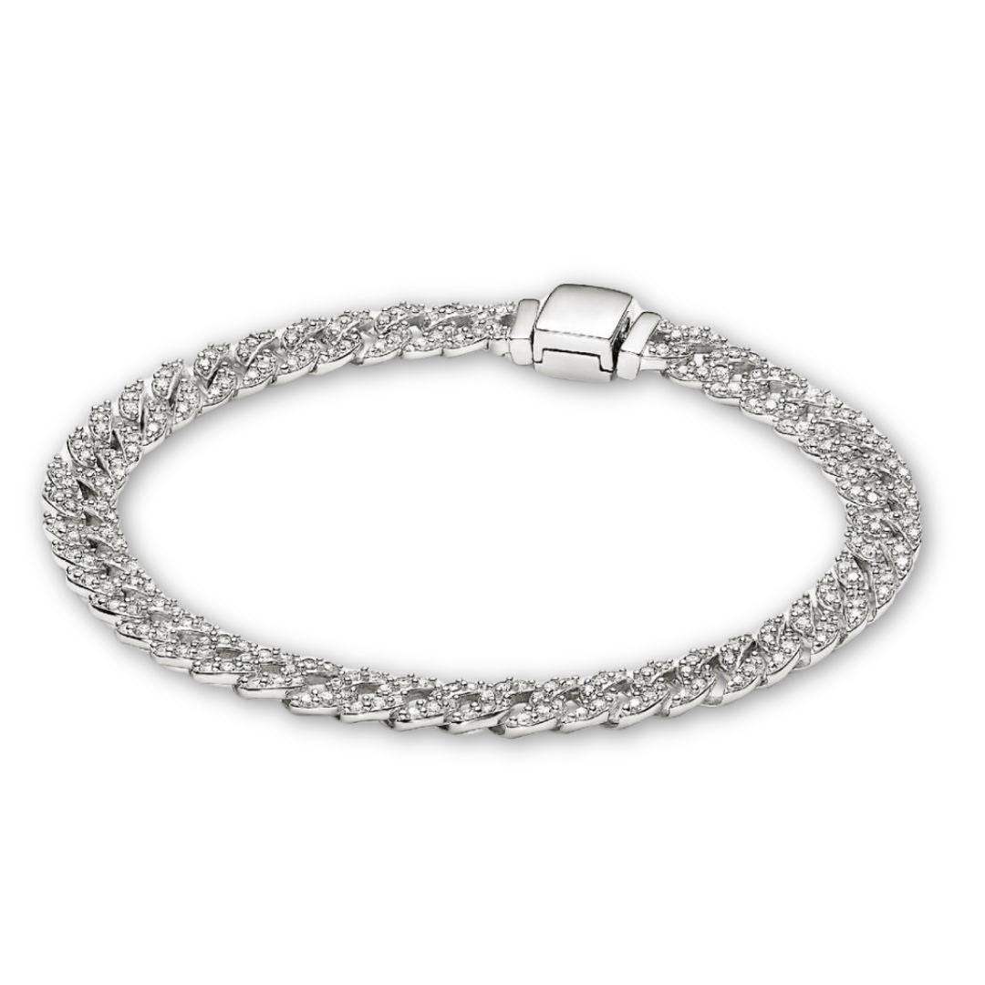 Gold Cuban Pavé Bracelet
