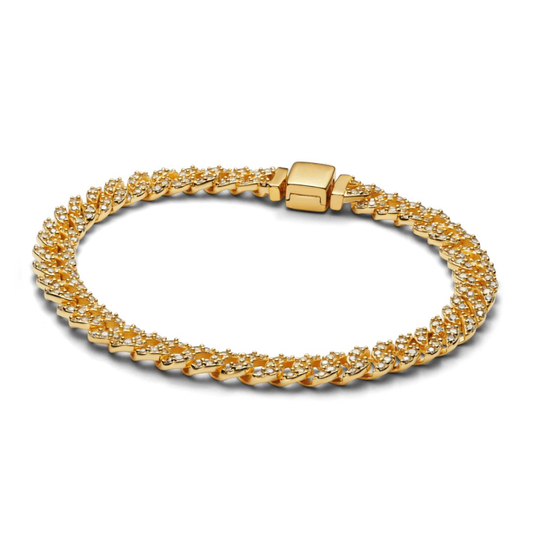 Gold Cuban Pavé Bracelet