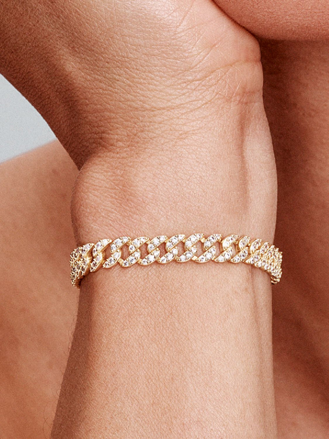 Gold Cuban Pavé Bracelet