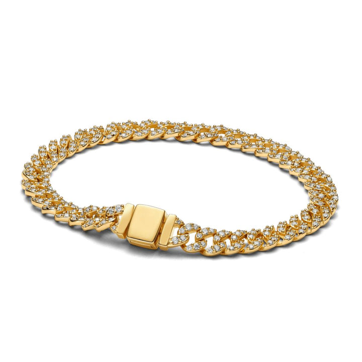Gold Cuban Pavé Bracelet