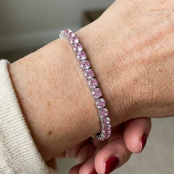 Tennis Bracelet in Pink Sapphire | White Gold