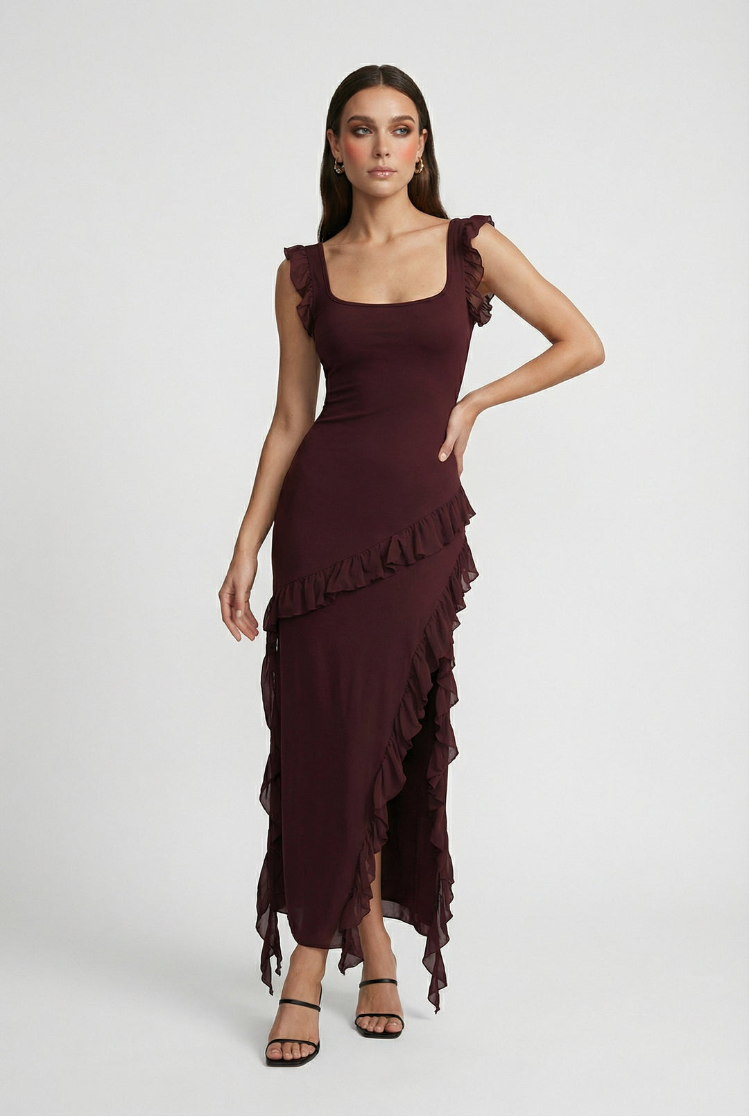 Martina | Brown Open-Back Maxi Dress