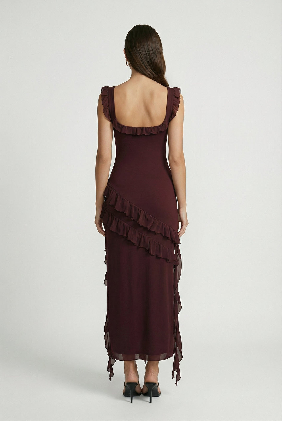 Martina | Brown Open-Back Maxi Dress