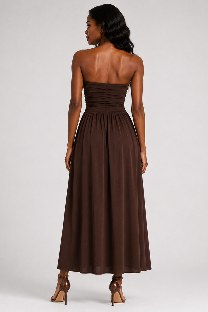Anita | Strapless Pleated Maxi Dress