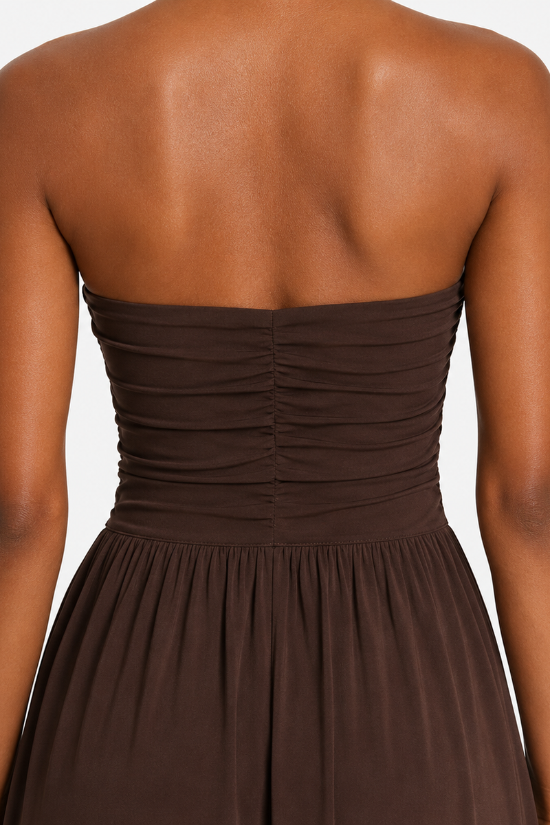 Anita | Strapless Pleated Maxi Dress