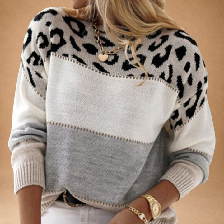 Phaedra - Leopard Print Sweater with Soft Texture