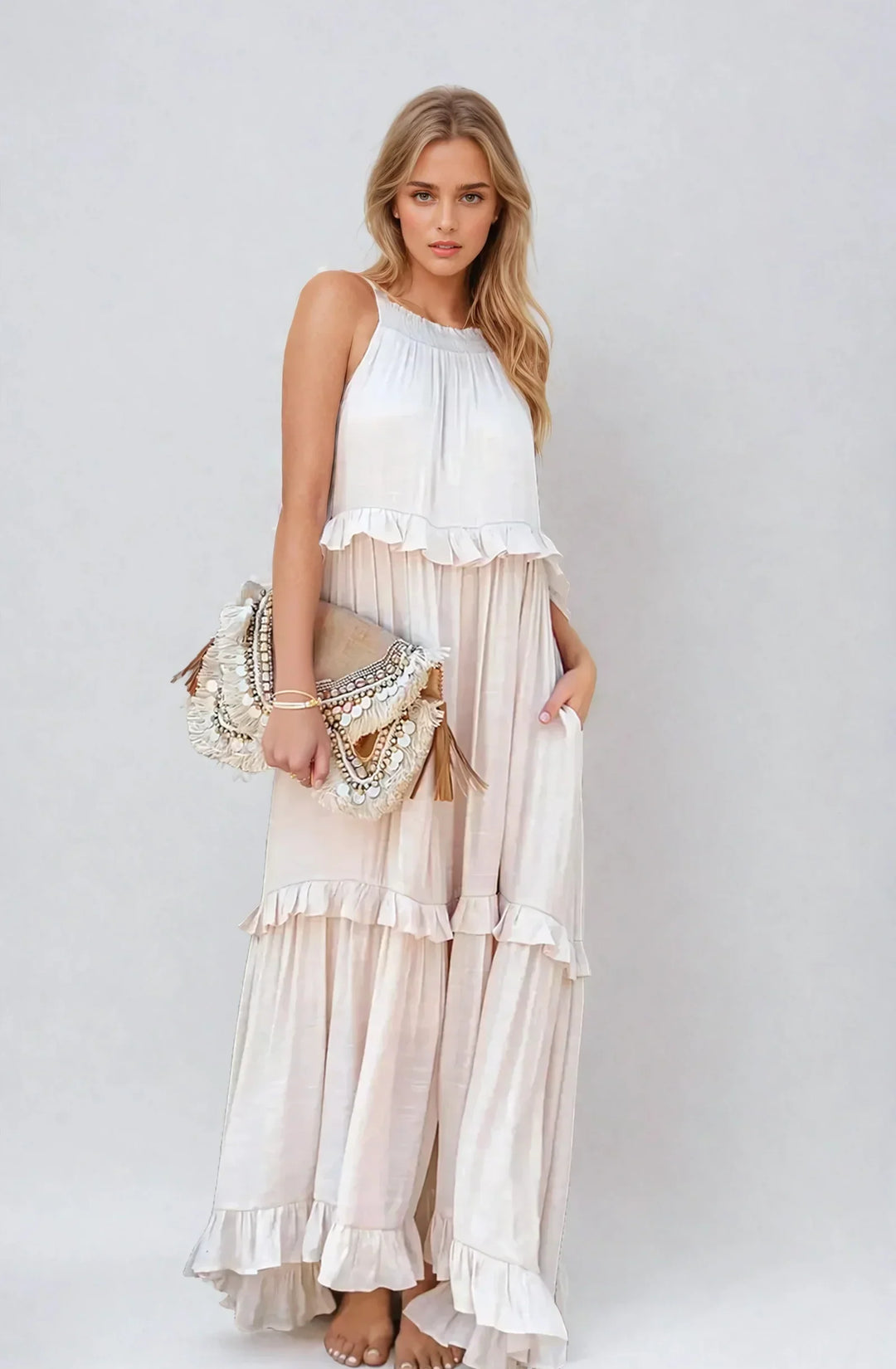 Long Dress in Coral Colour