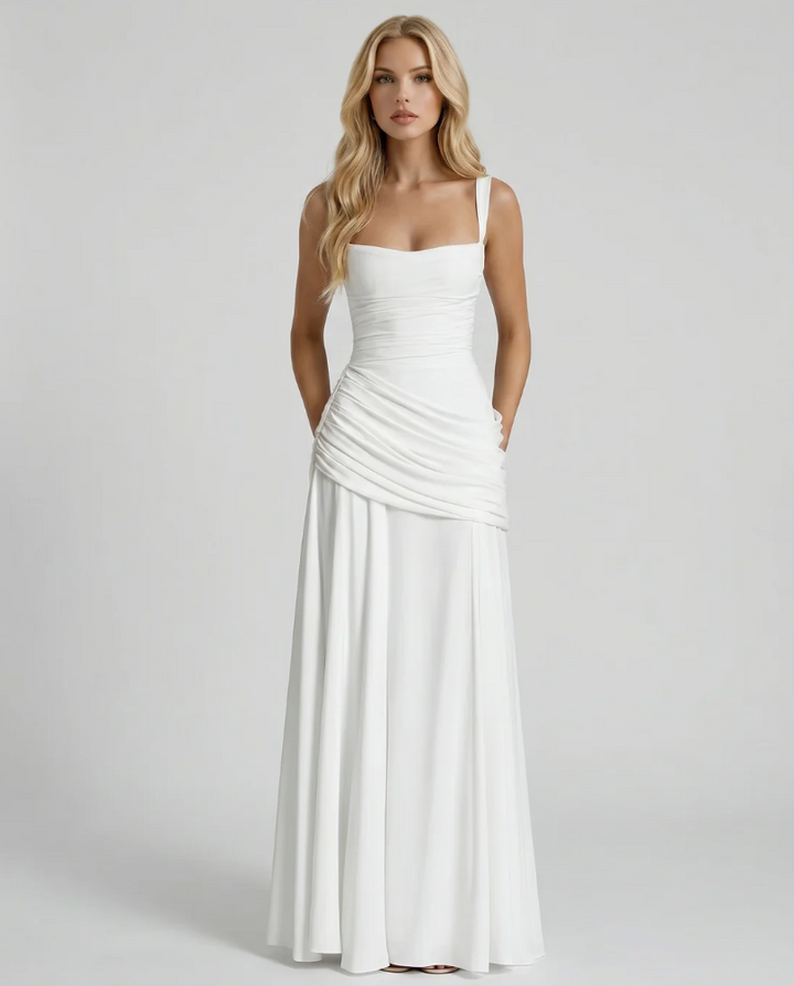 Vera | Maxi Dress Featuring a Gathered Square Neckline