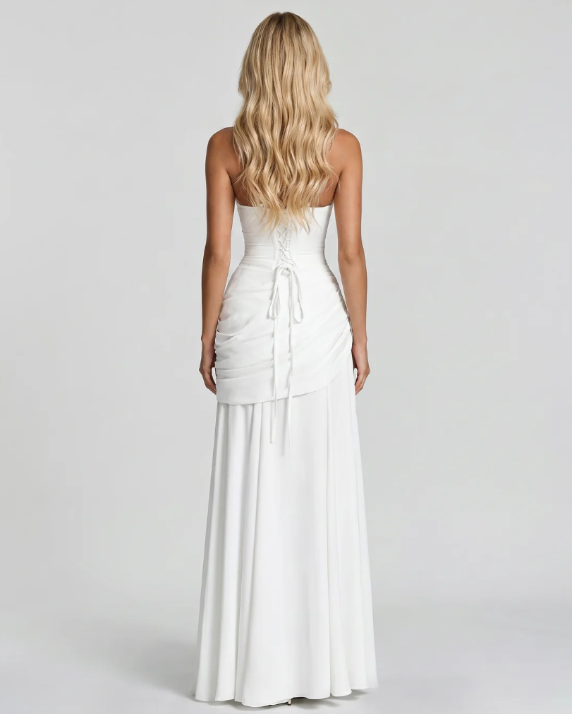 Vera | Maxi Dress Featuring a Gathered Square Neckline