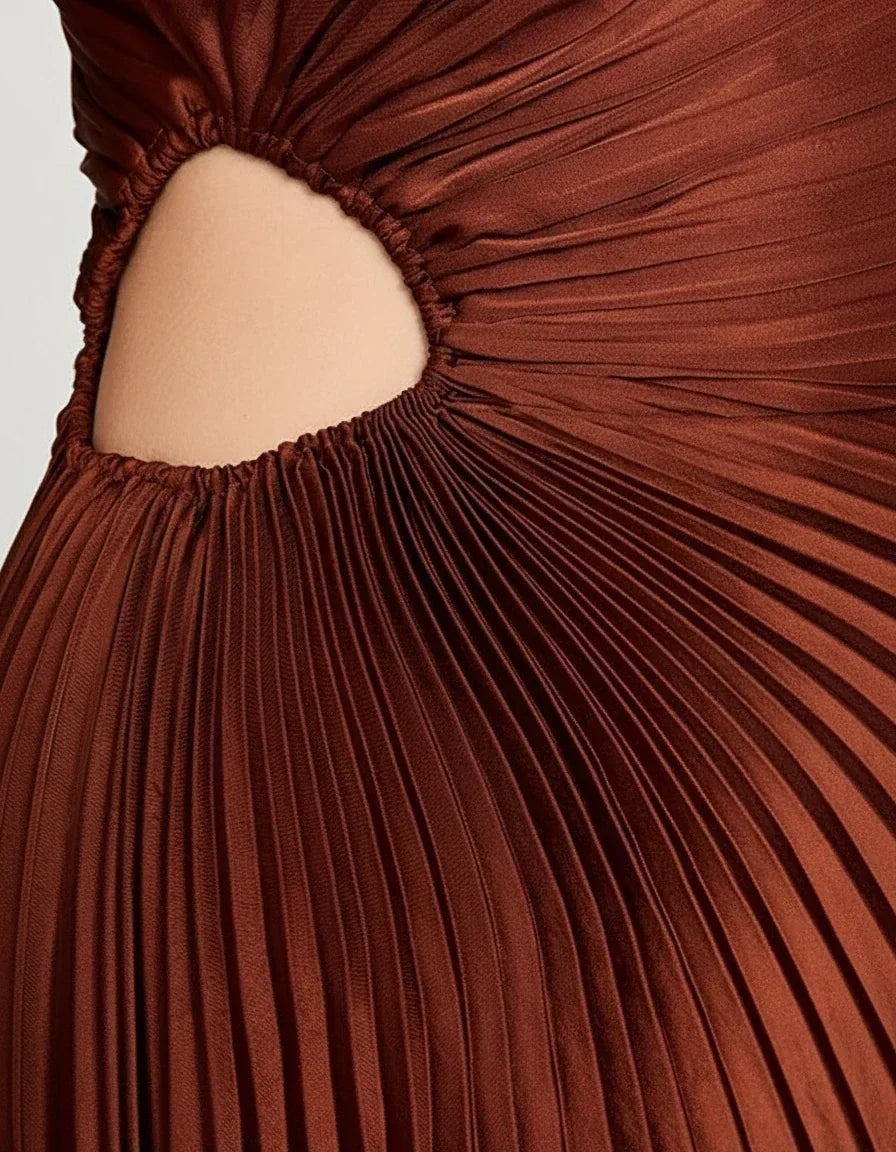 Gita | Elegant Pleated Maxi Dress for Formal Occasions