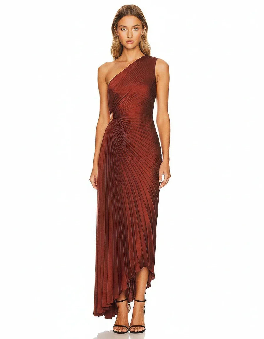 Gita | Elegant Pleated Maxi Dress for Formal Occasions