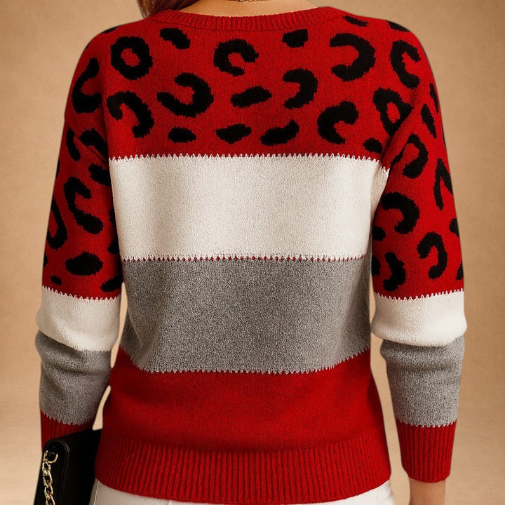 Phaedra - Leopard Print Sweater with Soft Texture