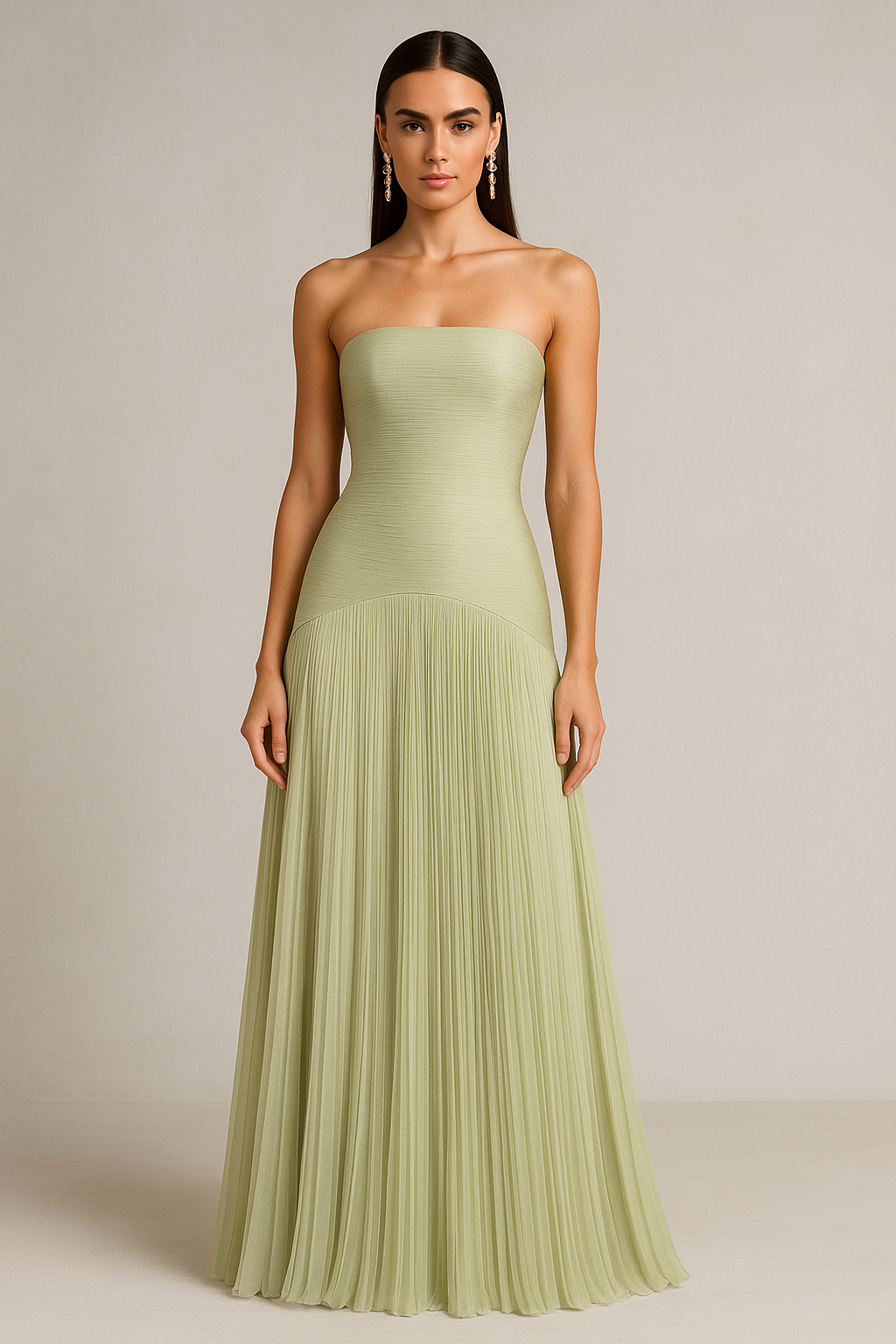 Maxi Green Sleeveless Dress for Weddings