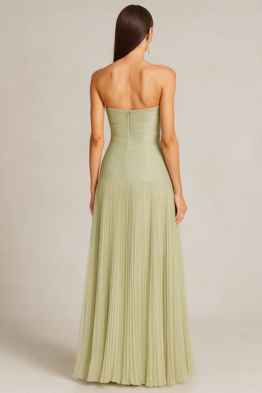 Maxi Green Sleeveless Dress for Weddings