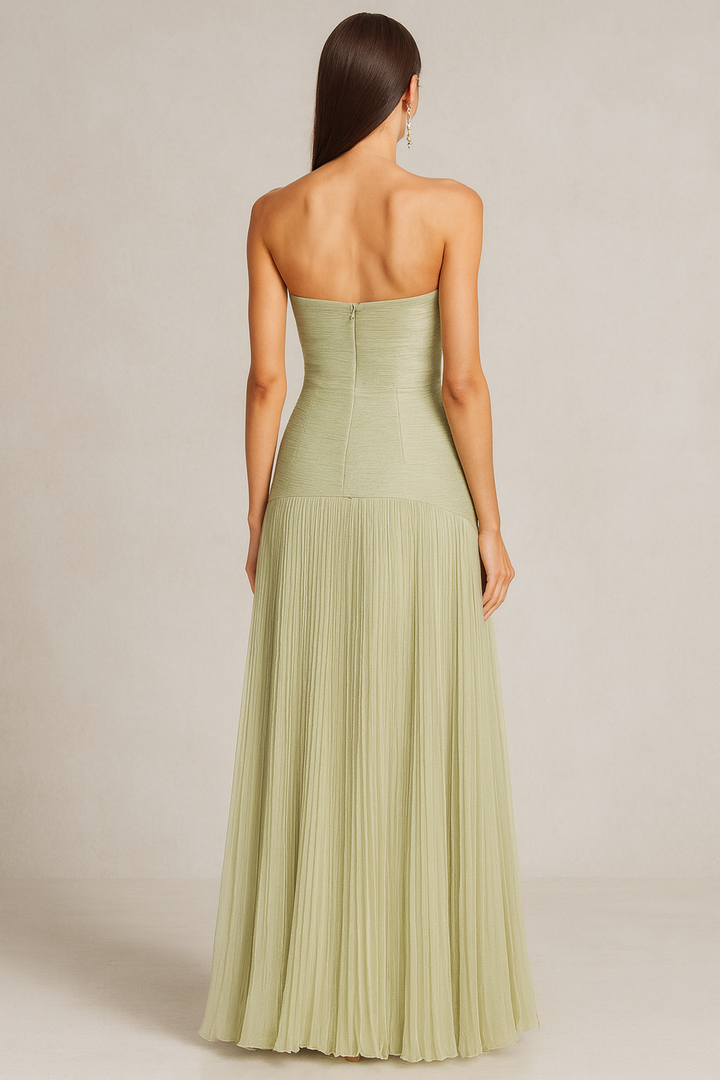 Maxi Green Sleeveless Dress for Weddings