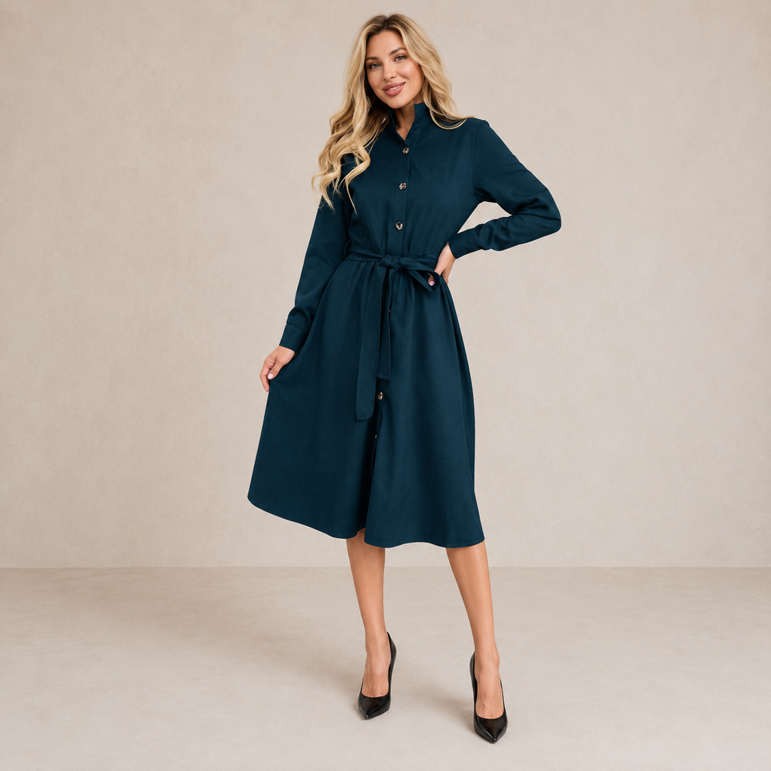 Lisa | Midi Dress Featuring a Delicate Belt