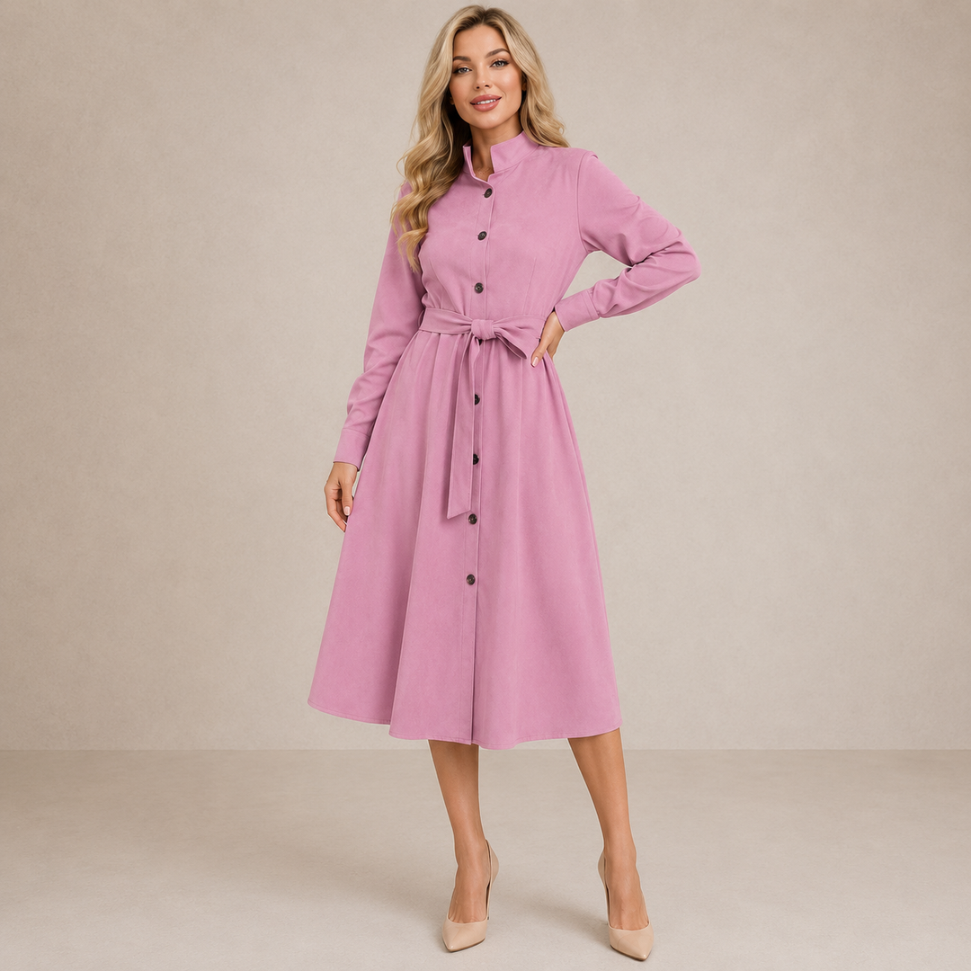 Lisa | Midi Dress Featuring a Delicate Belt