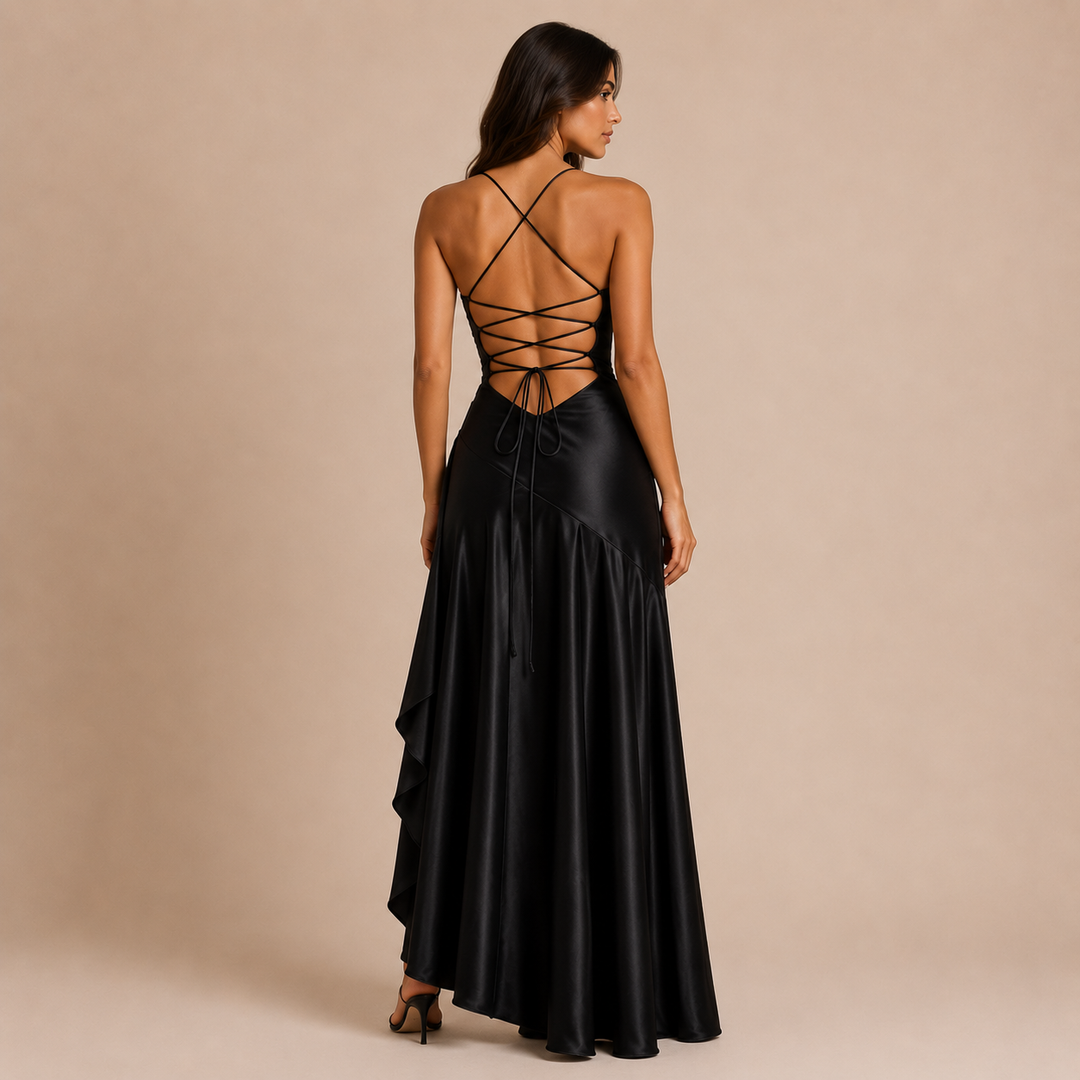 Alicia - Dress with Thin Straps and Draped Silhouette