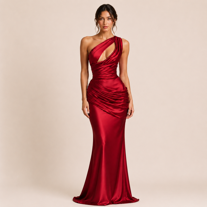 Marina - Asymmetrical Dress with One Shoulder