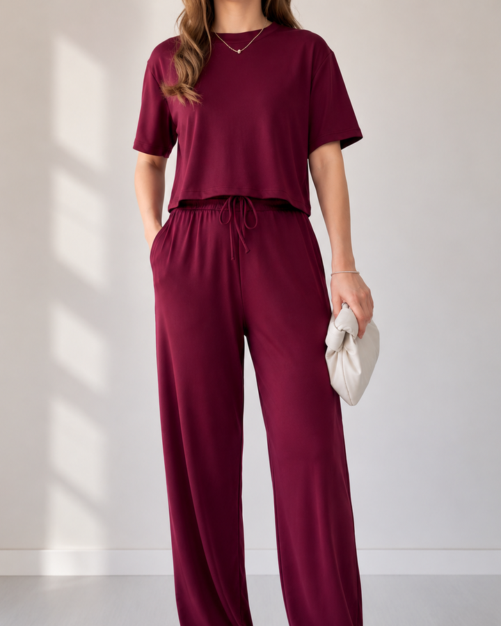 Liana | Relaxed T-Shirt and Wide-Leg Trouser Set