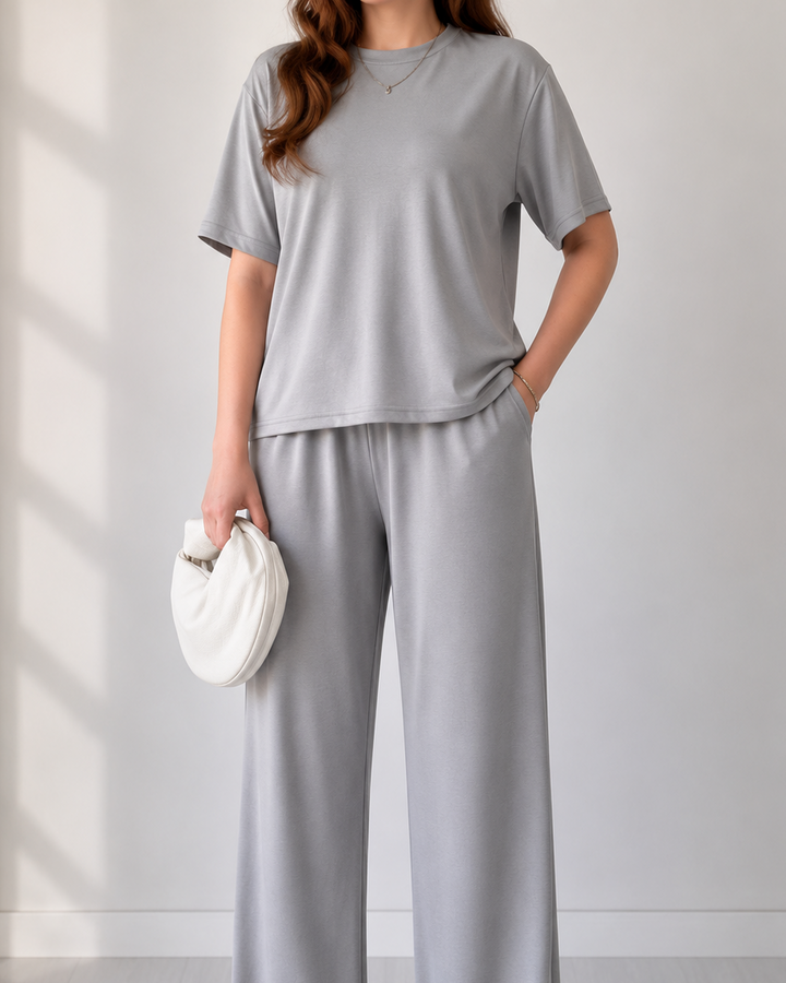 Liana | Relaxed T-Shirt and Wide-Leg Trouser Set