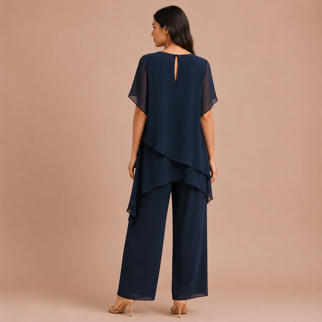 Carmen - Set with Asymmetrical Top and Straight Trousers