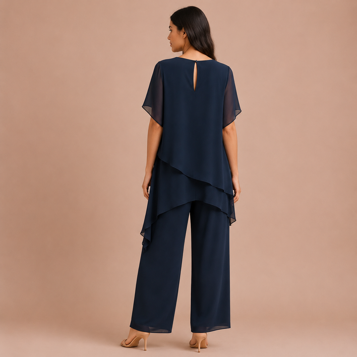 Carmen - Set with Asymmetrical Top and Straight Trousers