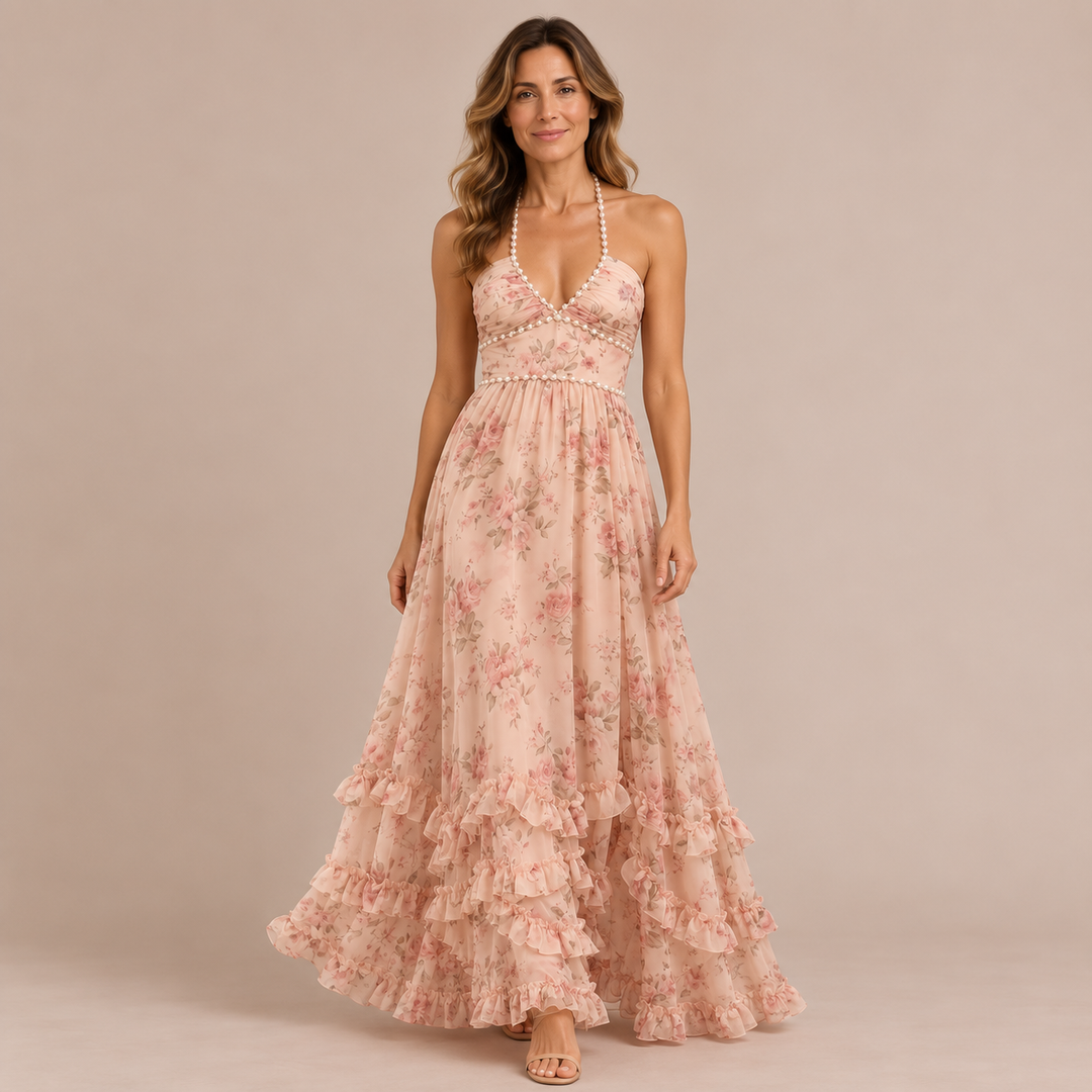 Elena - Dress with Straps and Pearls
