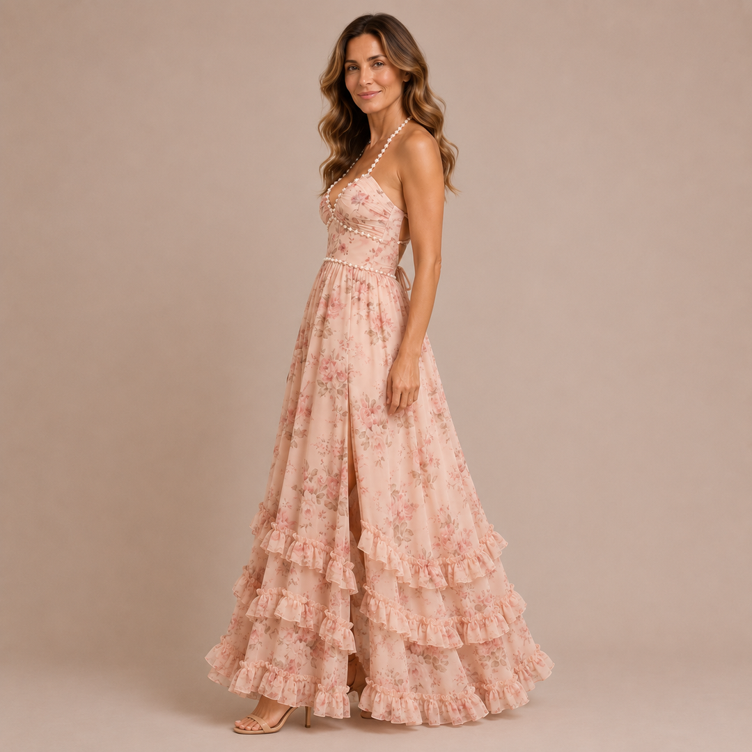 Elena - Dress with Straps and Pearls