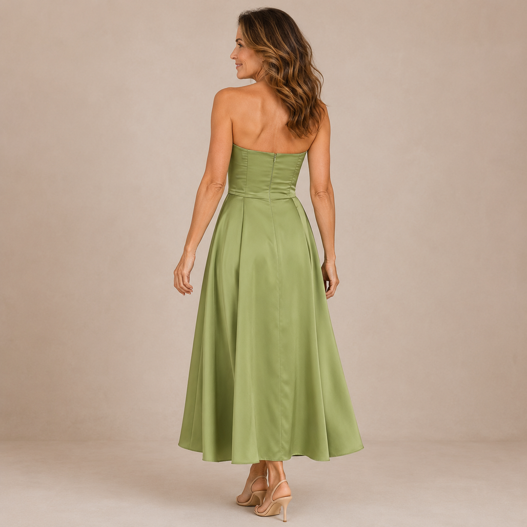 Beatriz - Midi Dress with Corset and Satin Skirt