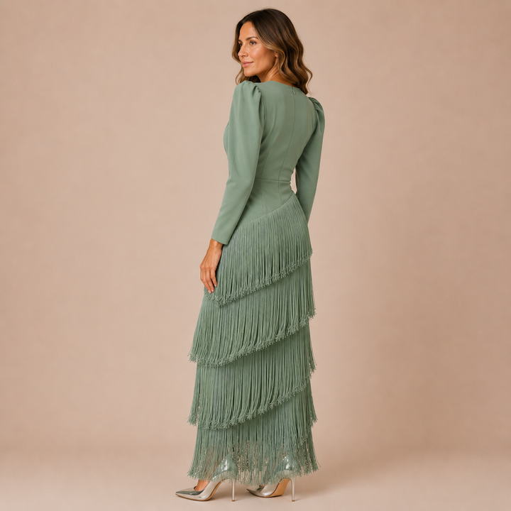 Aitana - Long Dress with Bold Shoulders