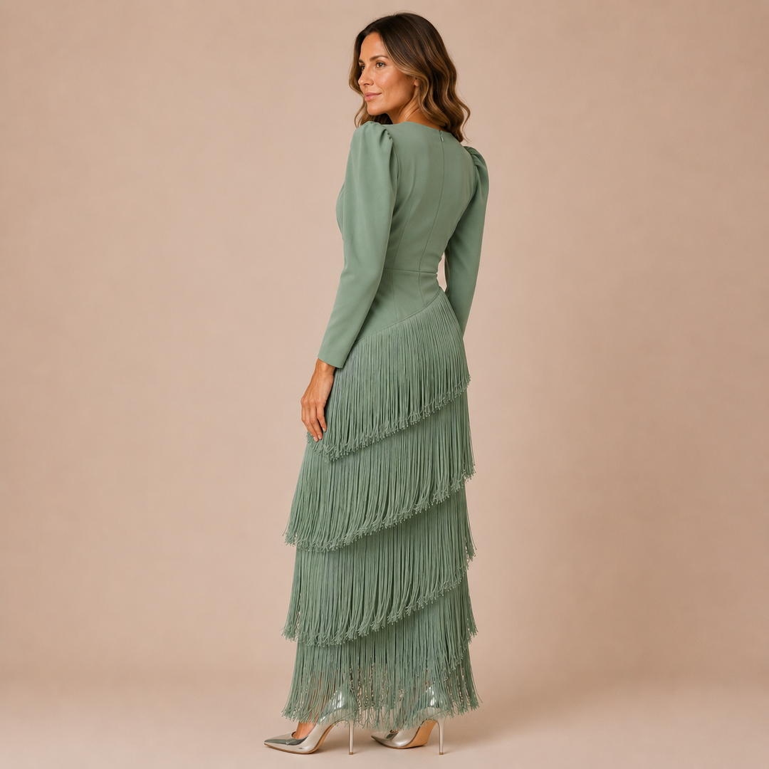 Aitana - Long Dress with Bold Shoulders