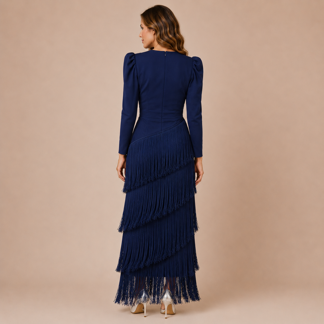 Aitana - Long Dress with Bold Shoulders