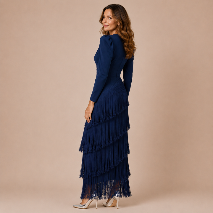 Aitana - Long Dress with Impressive Shoulders